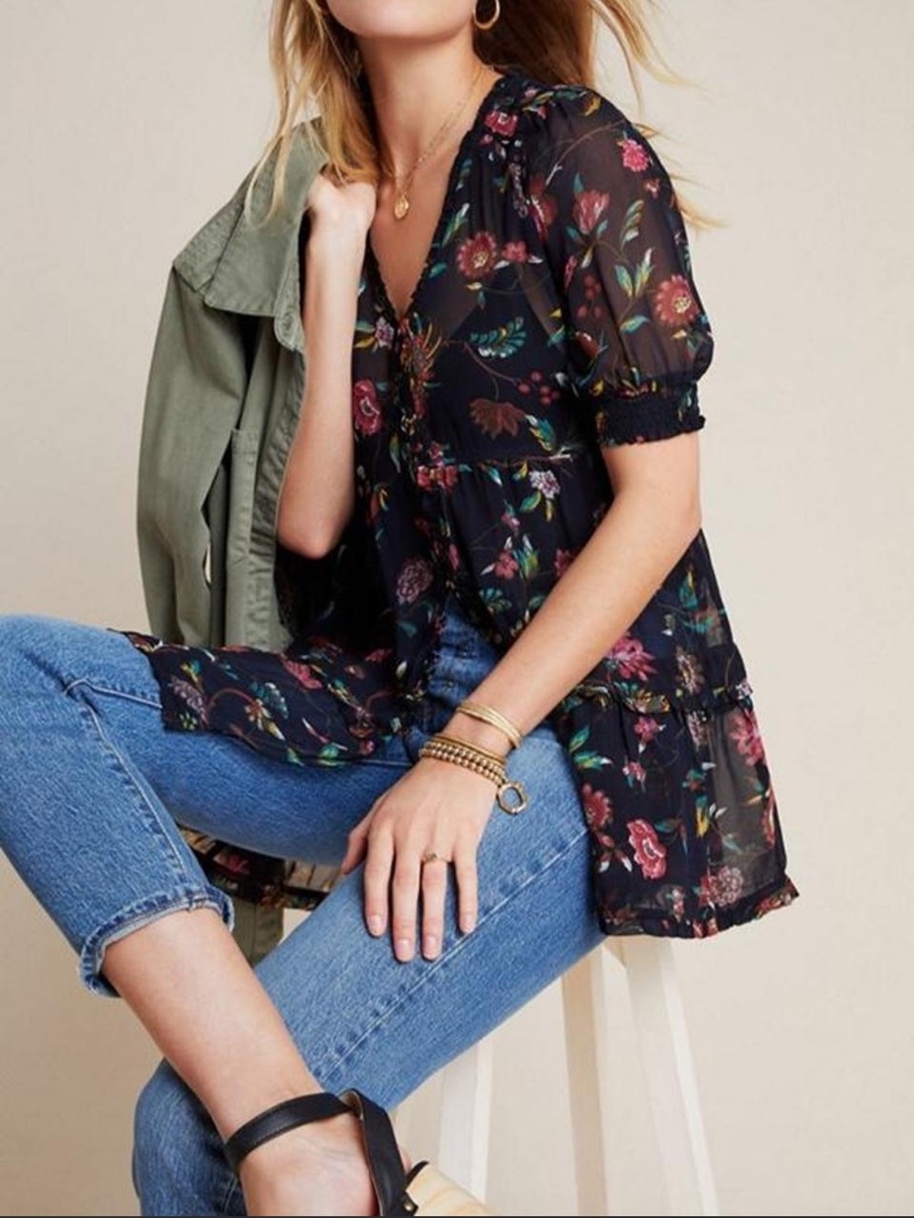 Anthropologie Salzburg Sheer Tunic - size XS